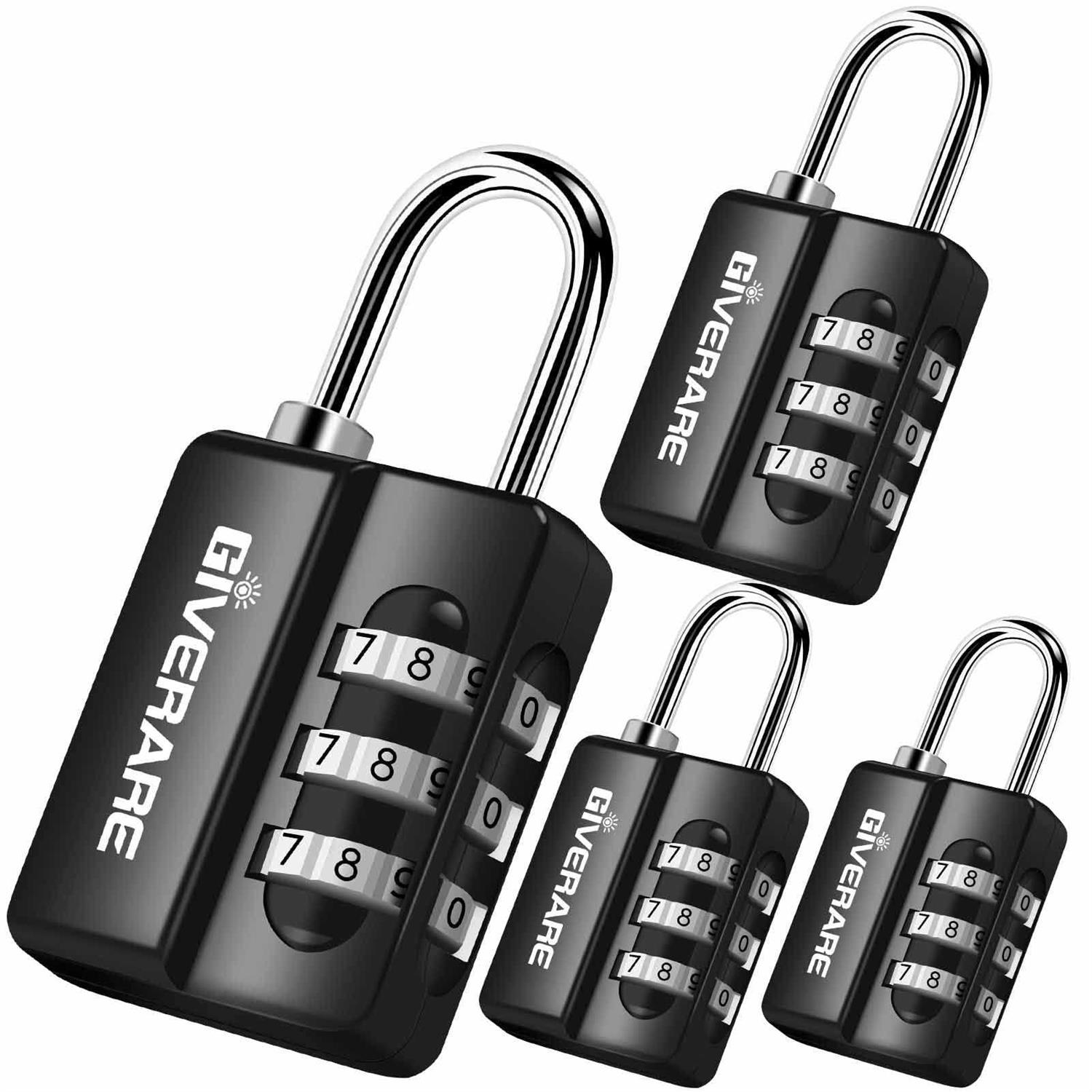 GIVERARE Combination Lock 4-Digit Padlock Keyless - Inhomebuy