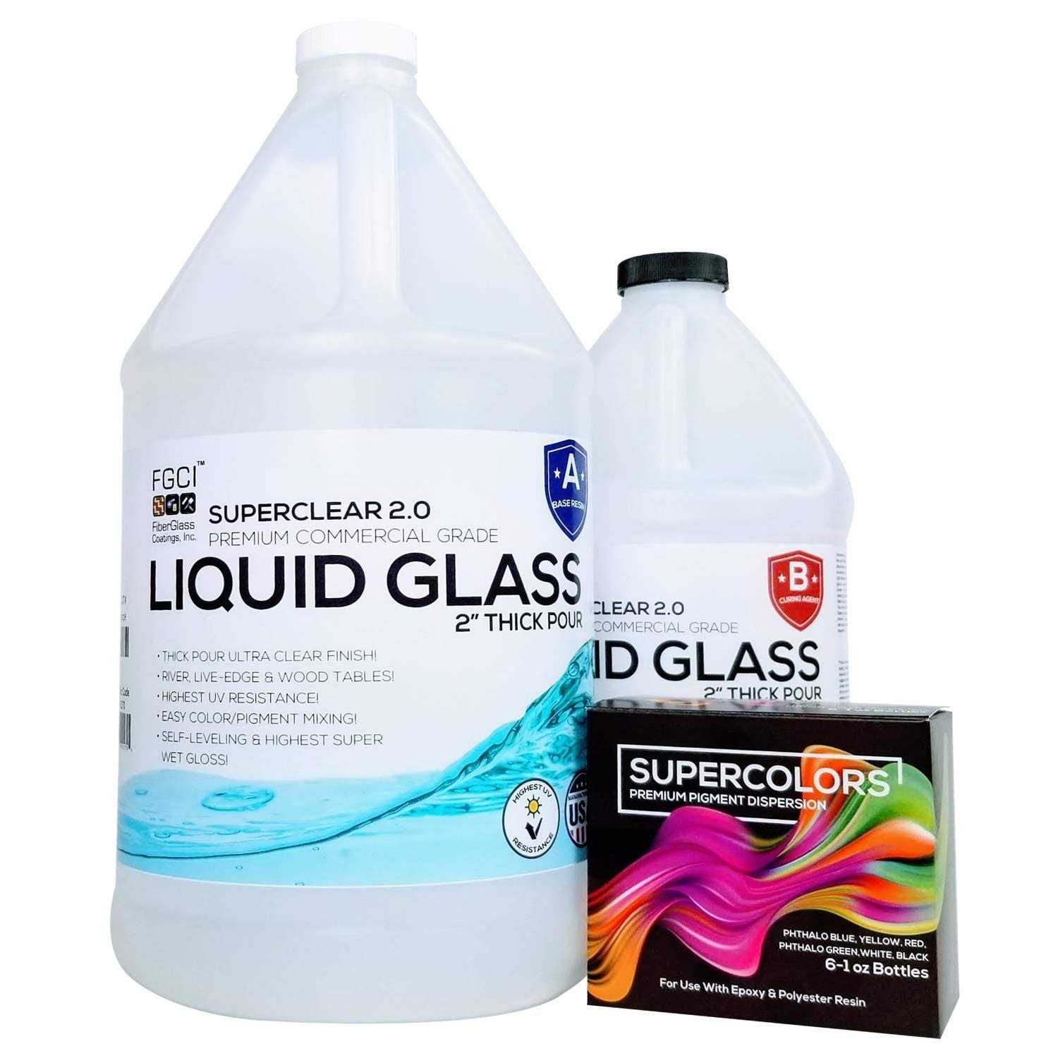 Deep Pour Epoxy Resin Kit Crystal Clear Liquid Glass 2-4 inch Gl Resin - Inhomebuy