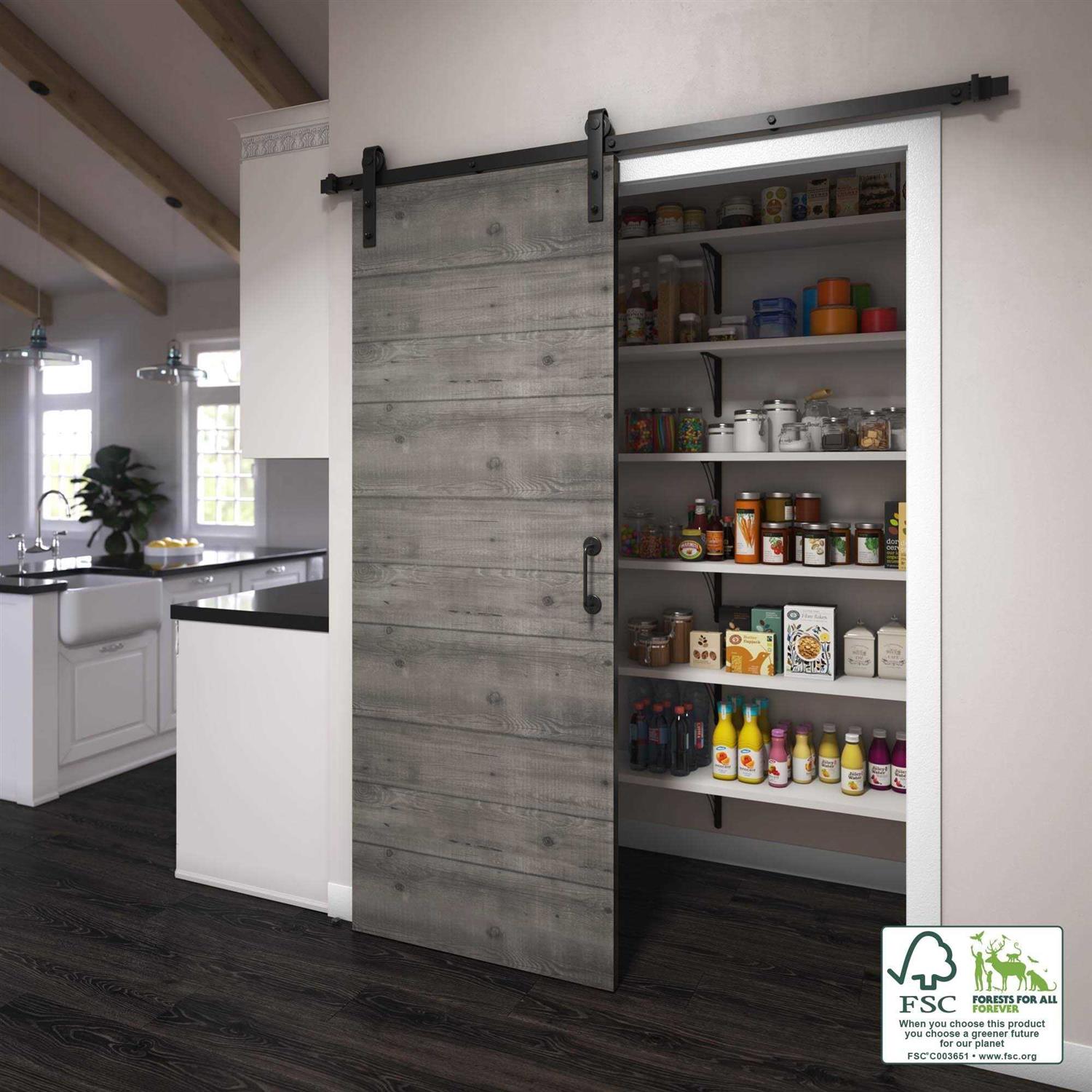 eightdoors 1-3/8 in. Hollow MDF and Pine Core Painted Wood Interior Barn Door Slab - Inhomebuy