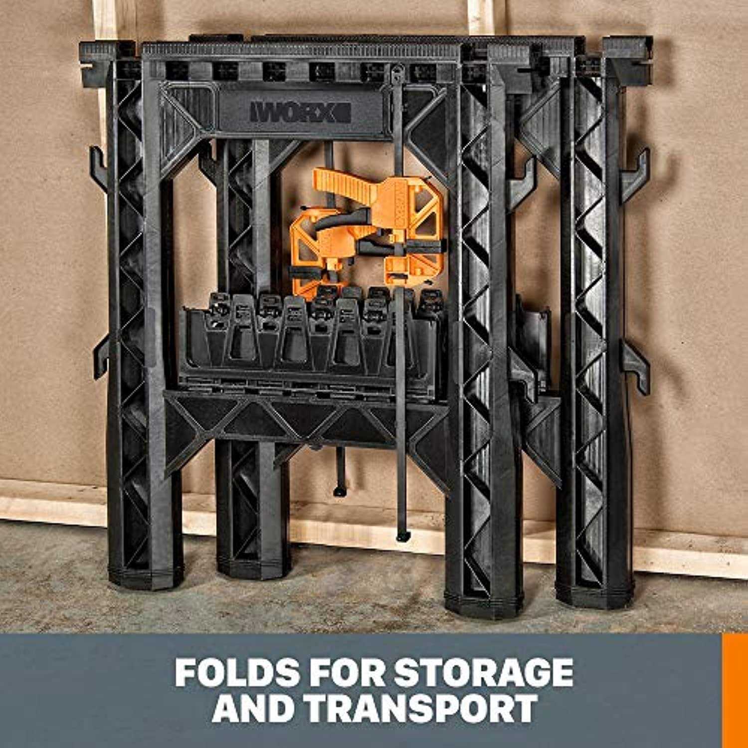 Worx Clamping Sawhorses with Bar Clamps - Inhomebuy