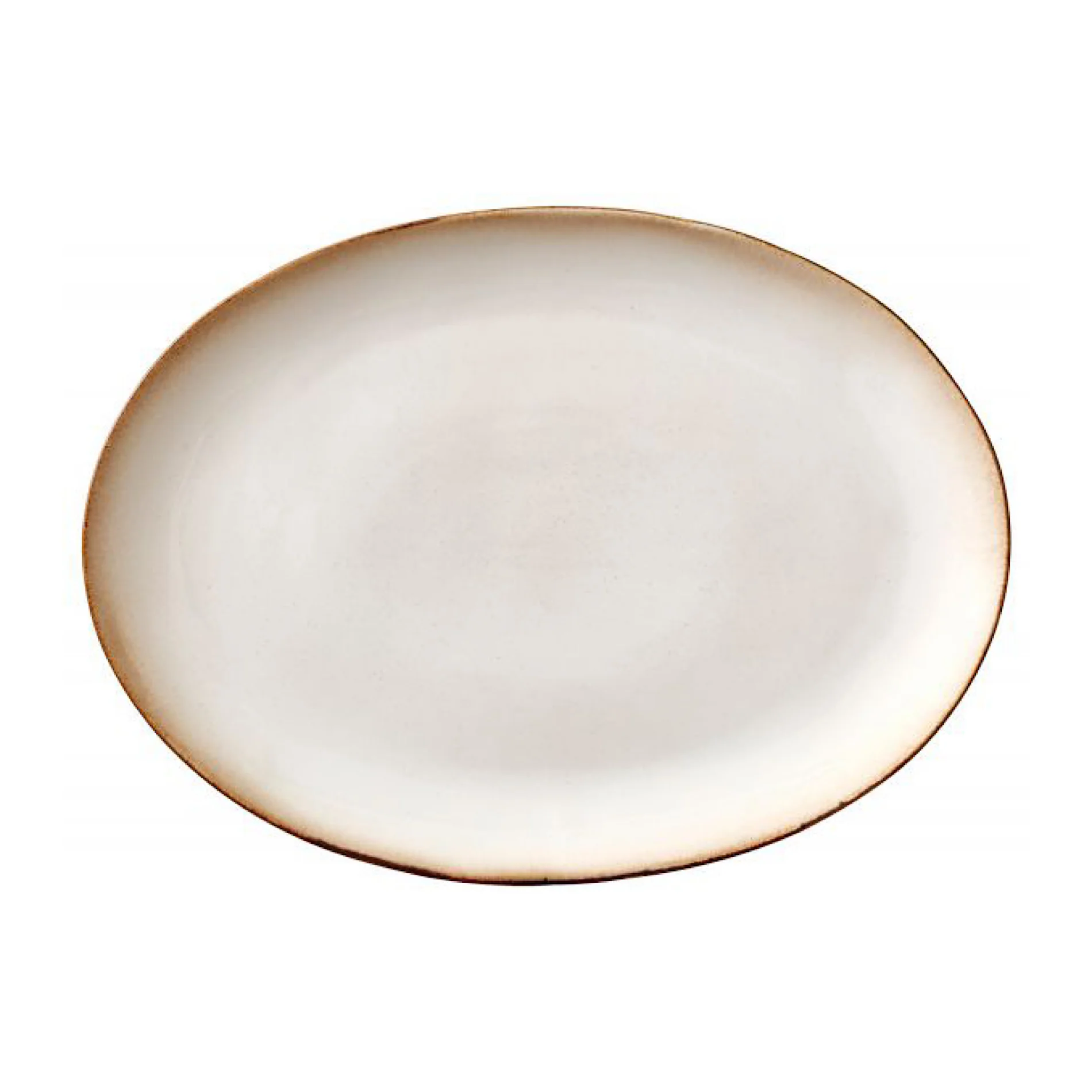 Stoneware Dish 34x45cm Grey, Cream - Inhomebuy