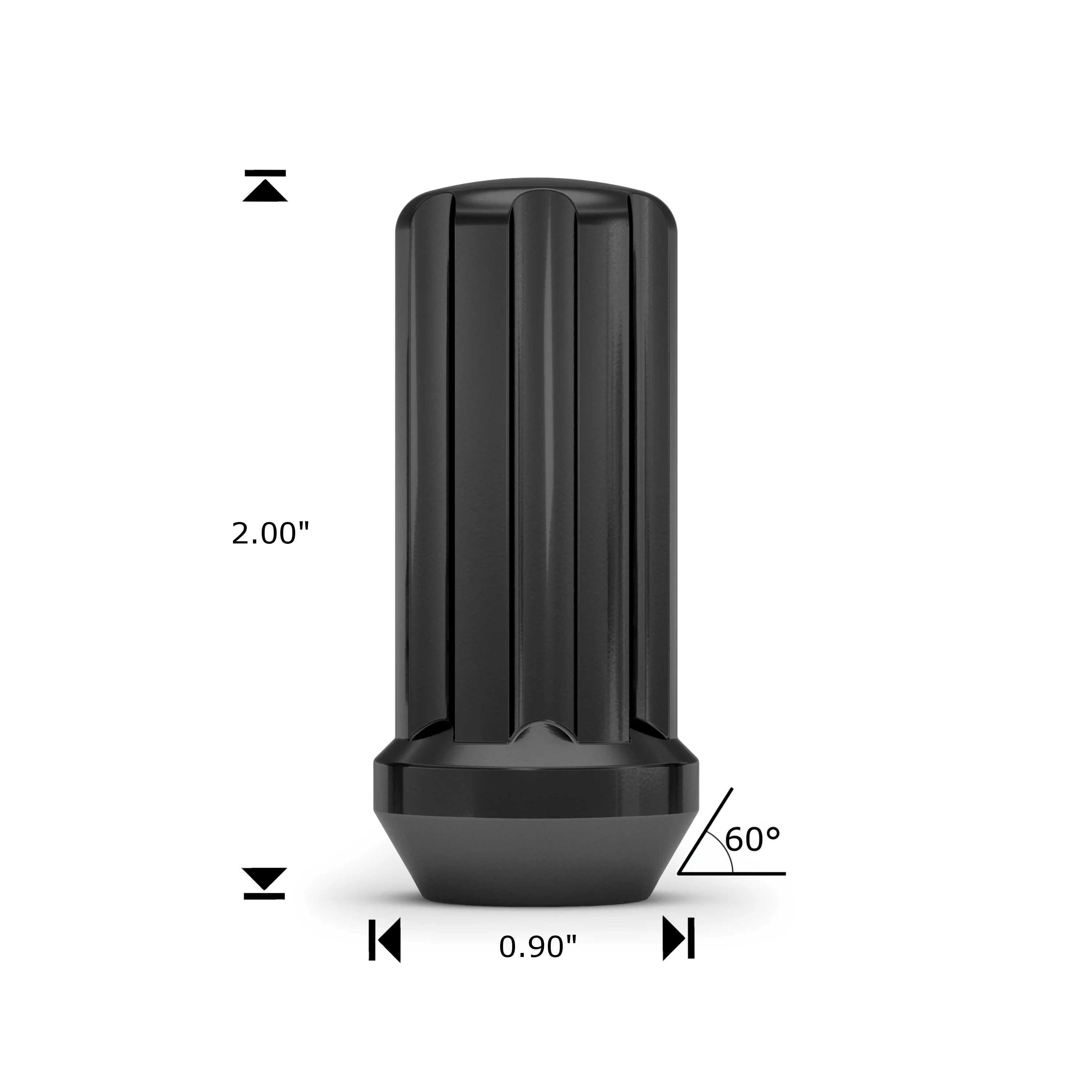 White Knight 963809LBK Black Chrome M14 x 1.50 Duplex Spline Lug Nut, 24 Pack - Inhomebuy