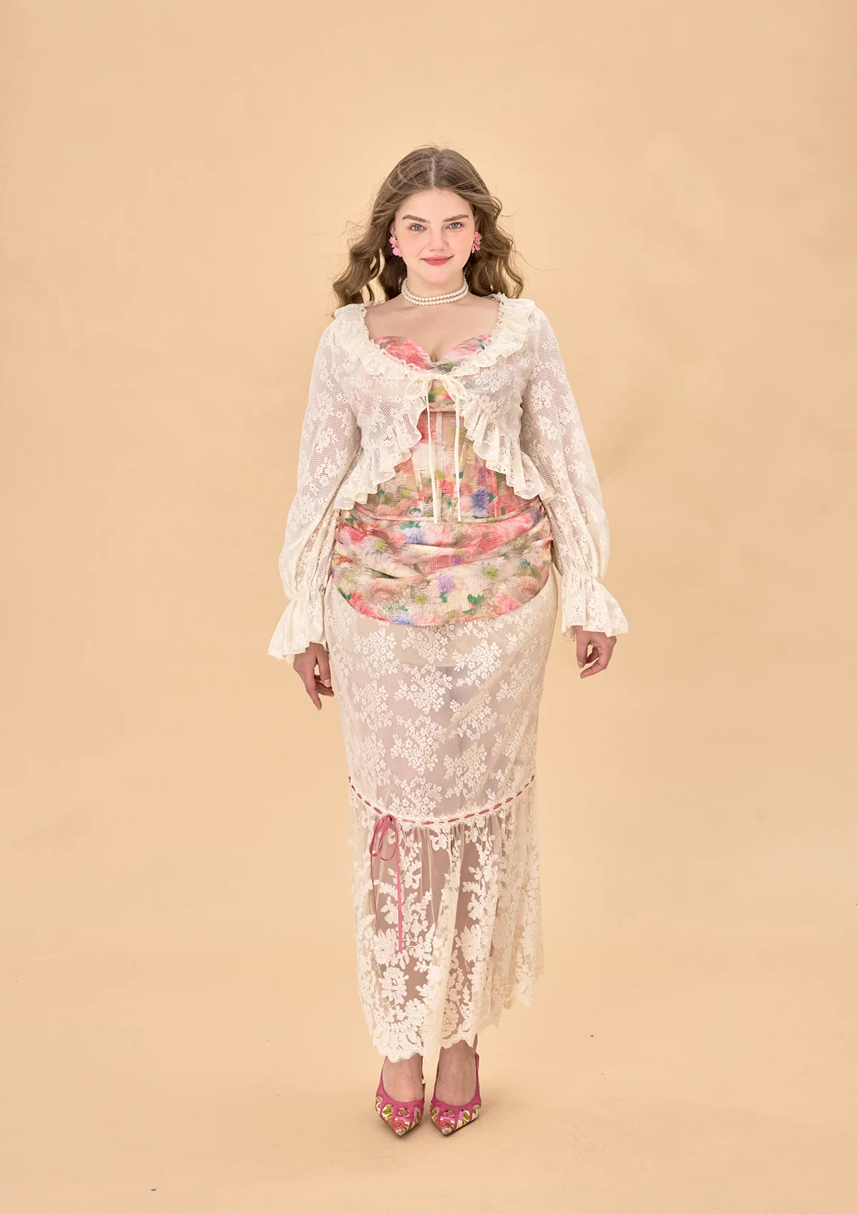 Curve & Plus Floral Mirror Skirt - Inhomebuy