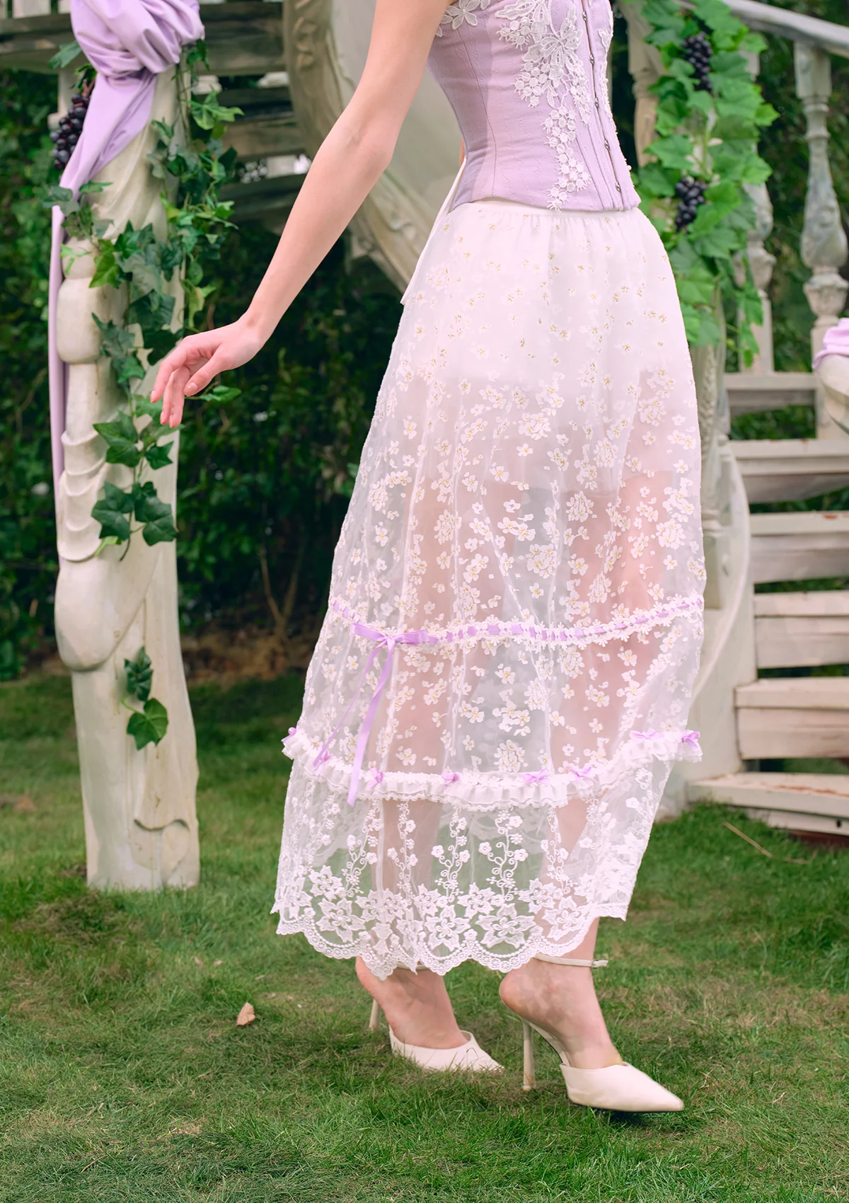 Curve & Plus Ice Grape Skirt - Inhomebuy