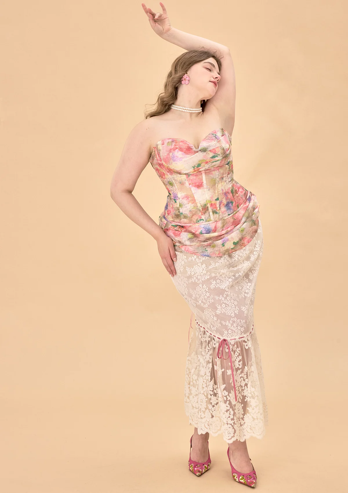 Curve & Plus Floral Mirror Skirt - Inhomebuy